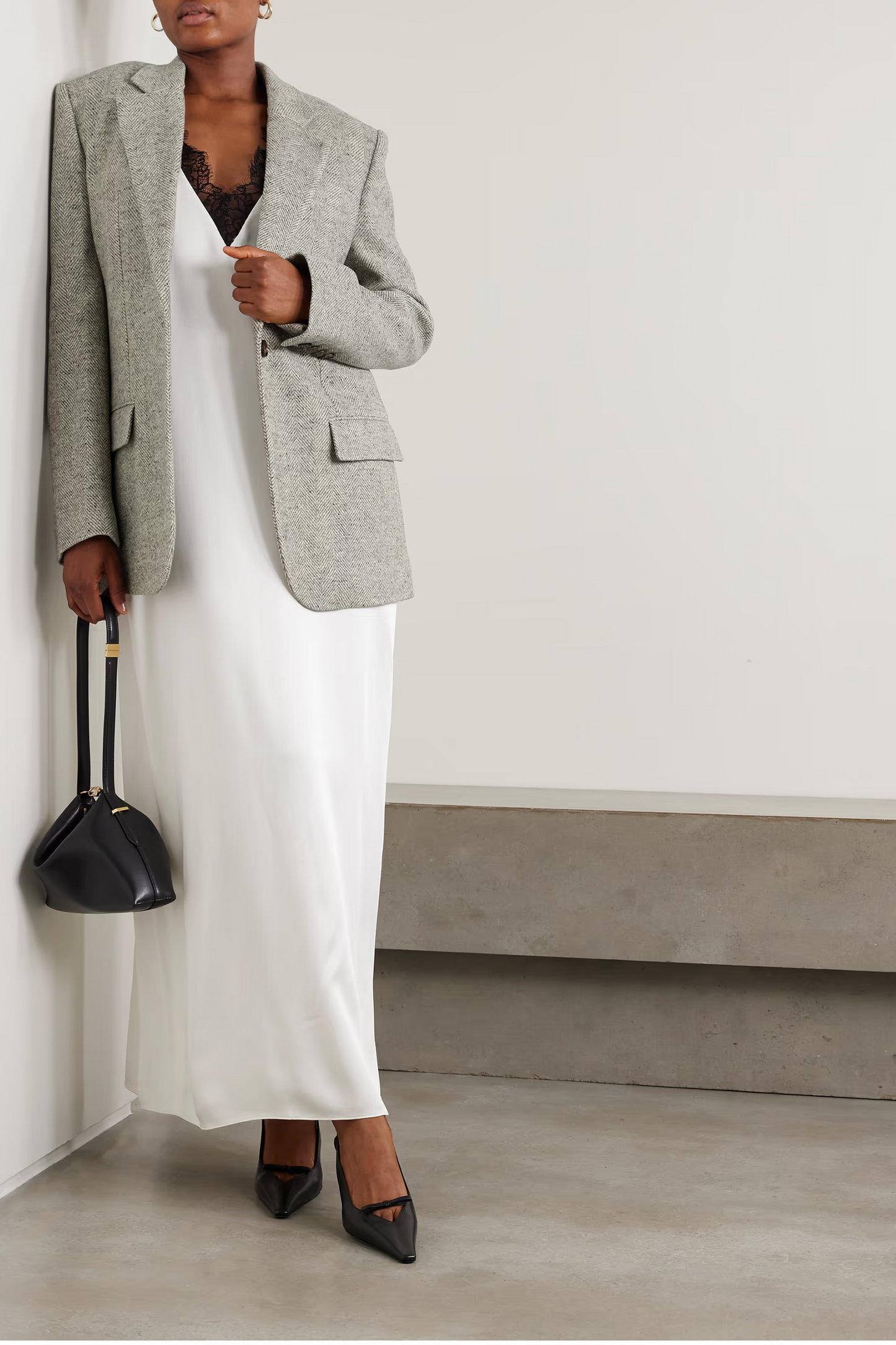 Wool and Silk-blend Herringbone Blazer