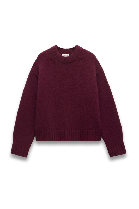 Cora Chunky Cashmere Jumper in Burgundy Purple