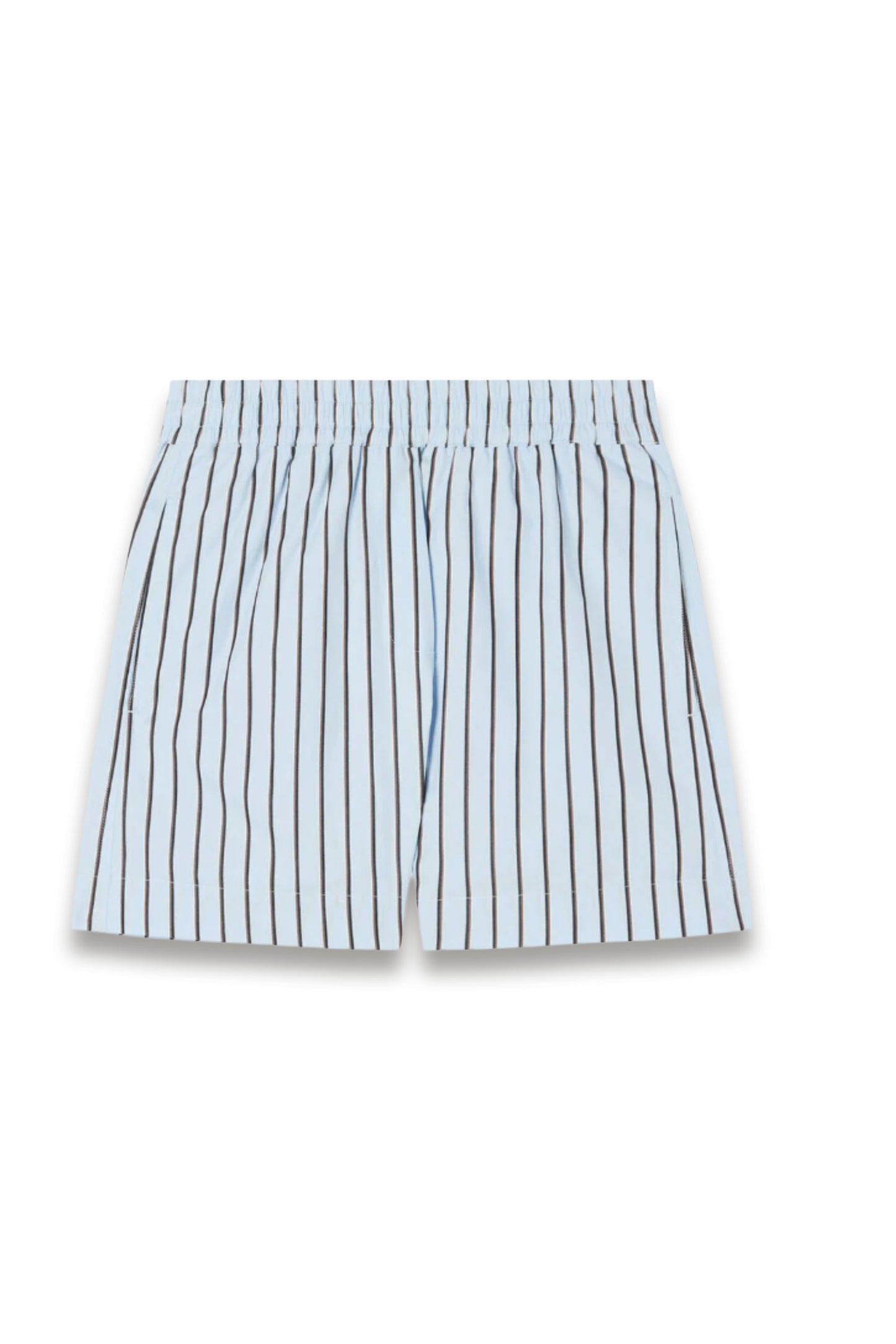 Blue Cotton Poplin Stripe Short