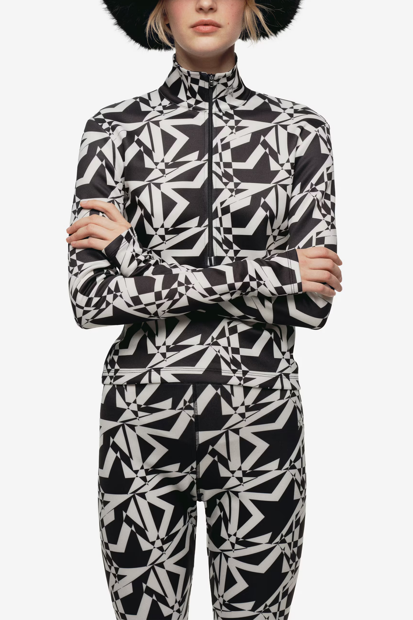 Printed Turtleneck Top