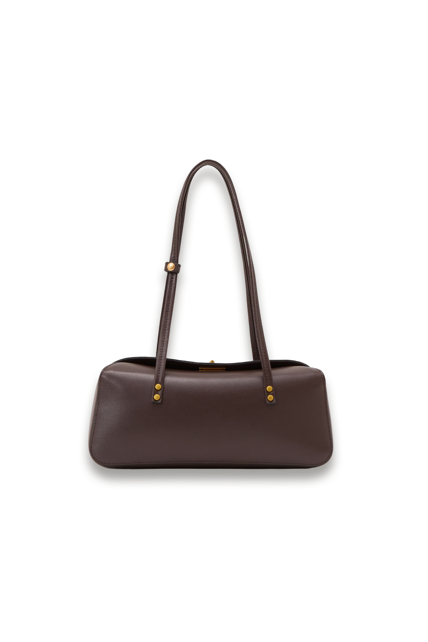 Devora Leather Bowling Shoulder Bag in Chocolate