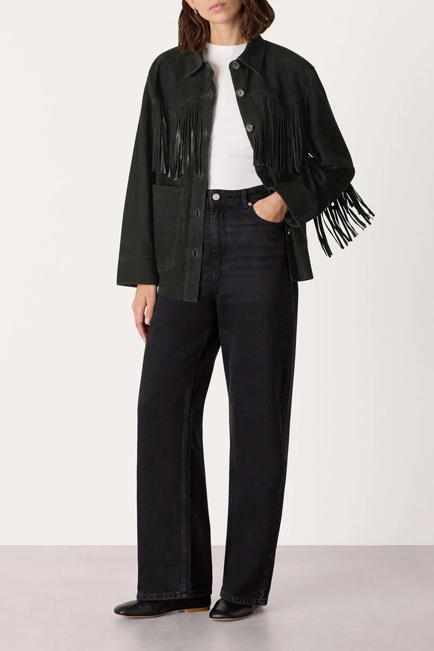 Black Tassel Suede Jacket