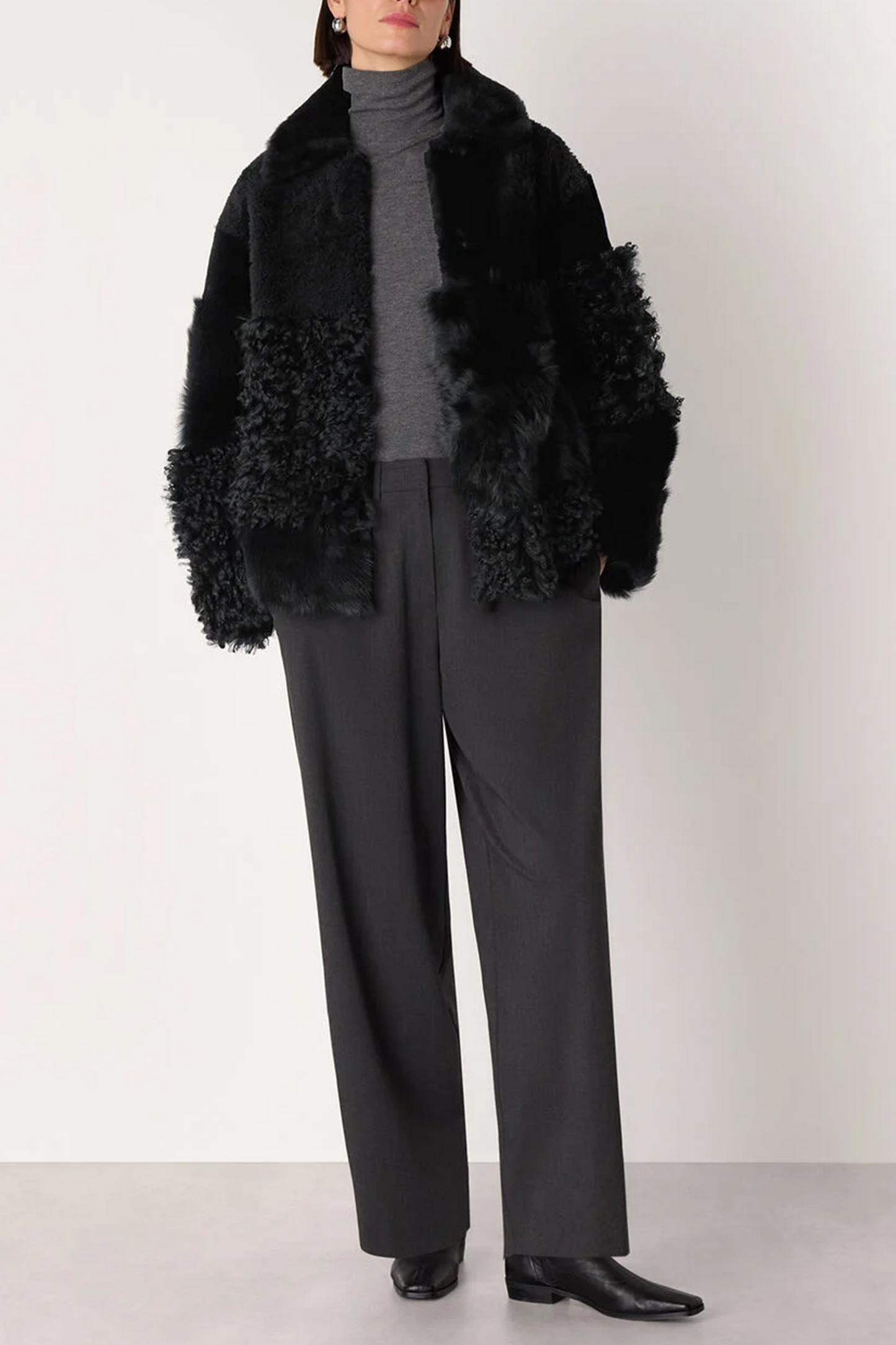 Black Hema Shearling Coat