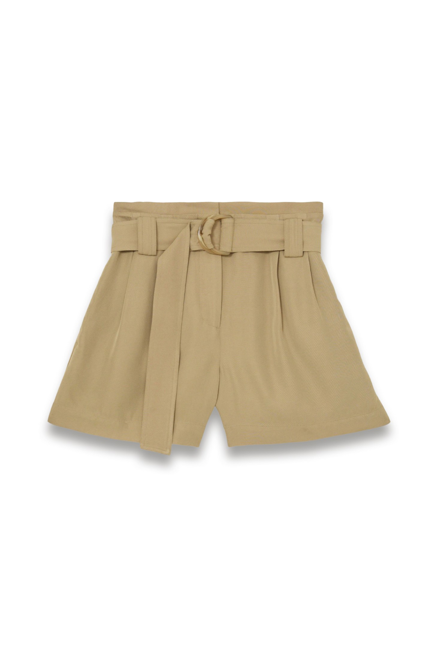 Twill Belted Relaxed Shorts