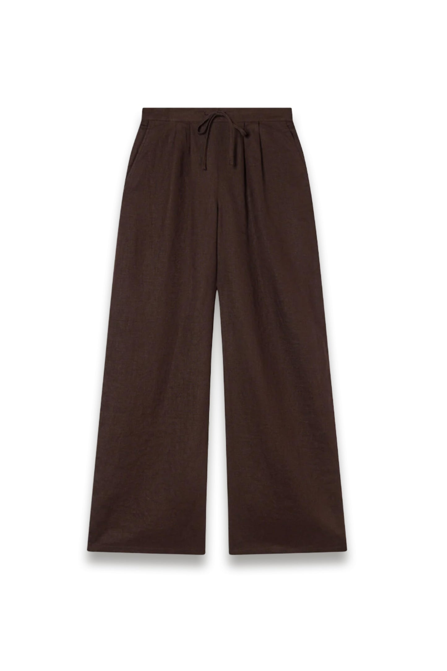 Brown Wide Leg Linen Trouser