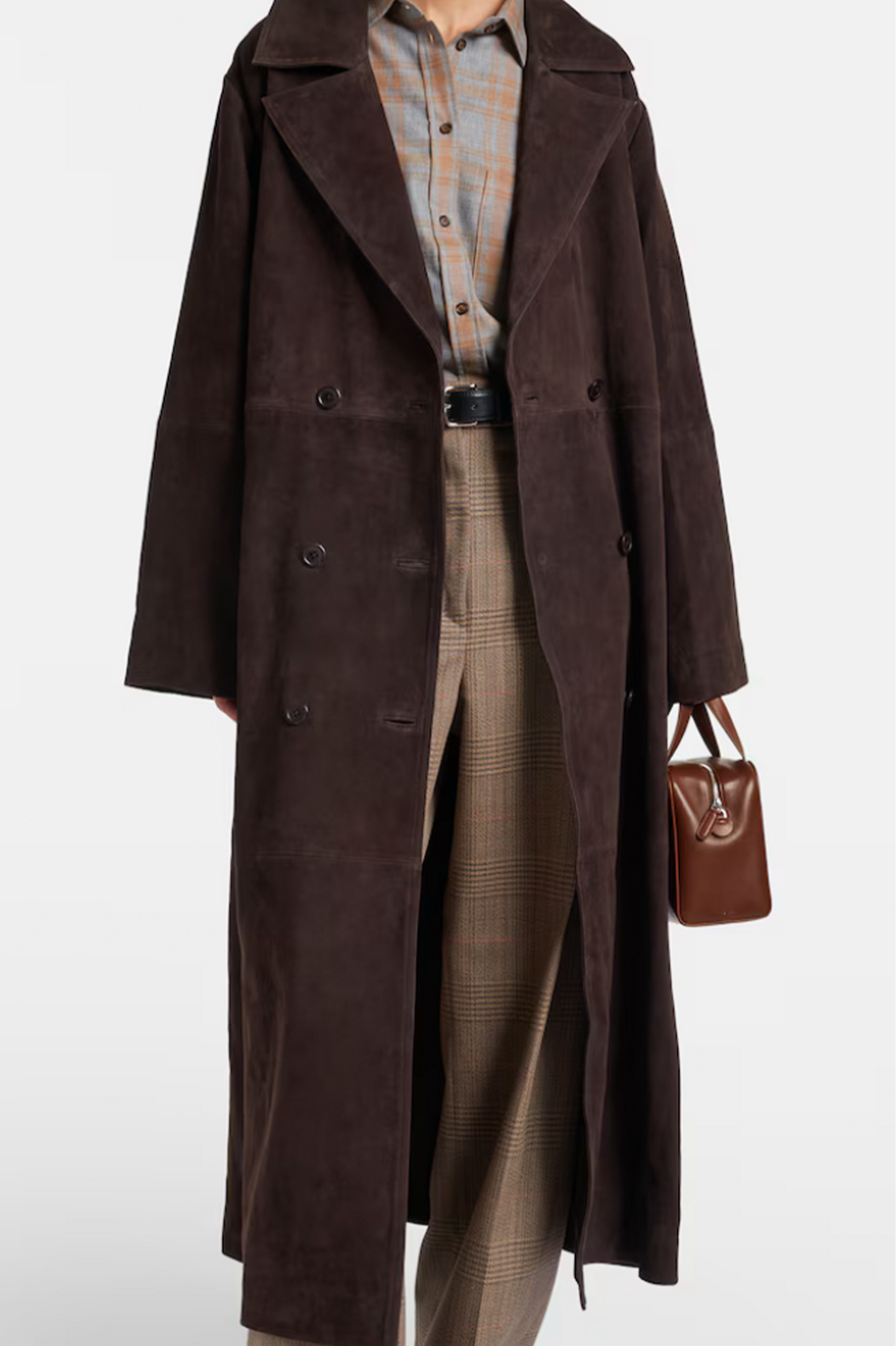 Suede Wrap Coat
