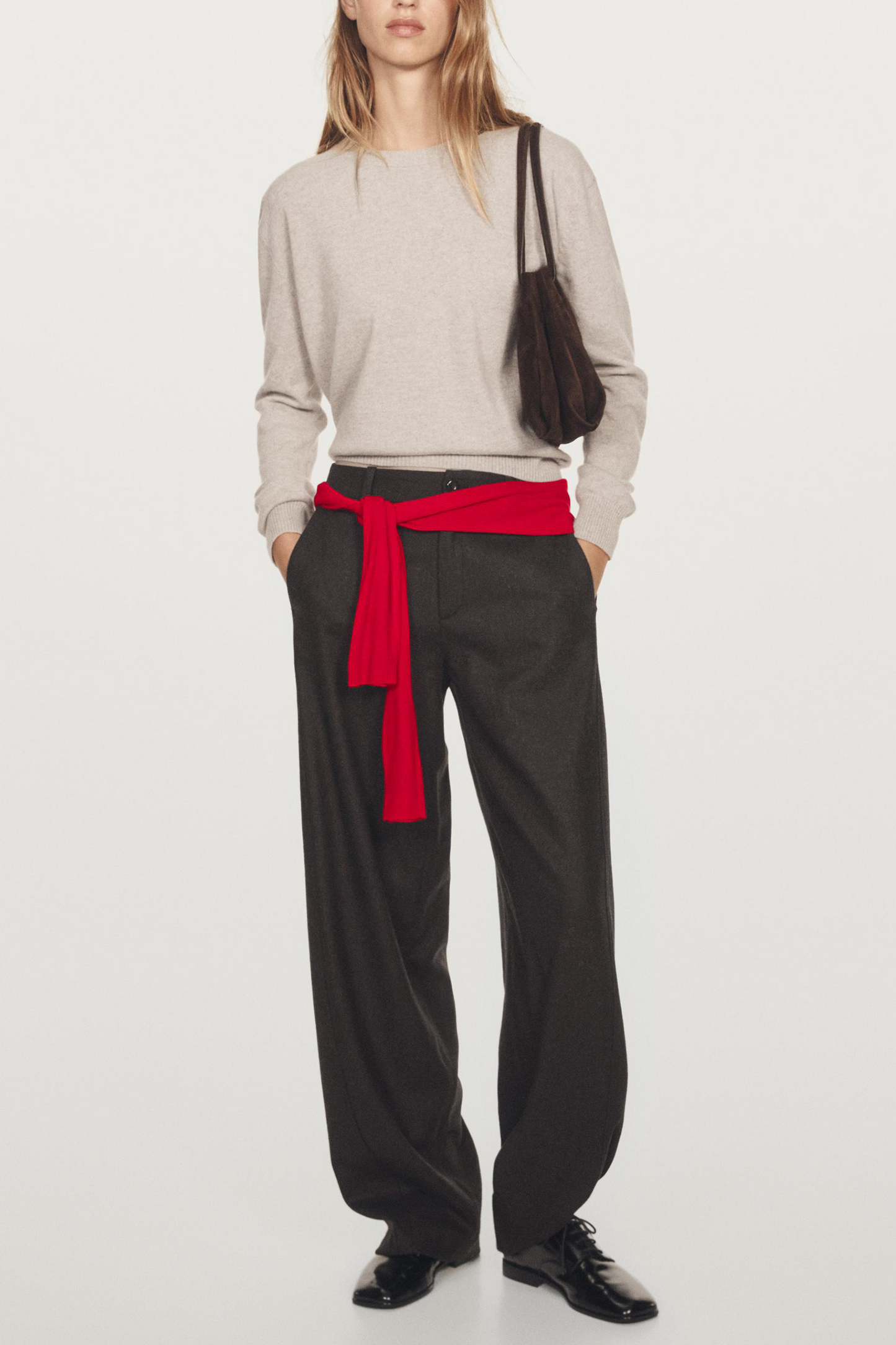 100% Cashmere Crew-neck Sweater in Mink