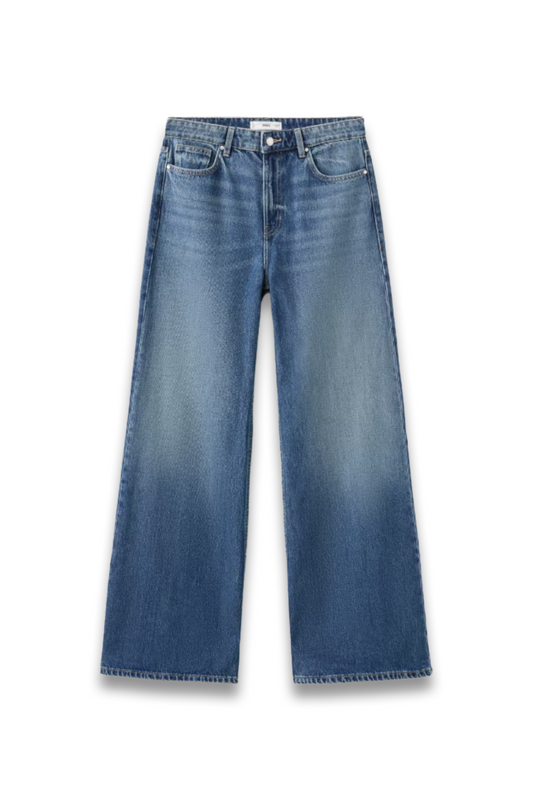 Wide Leg Mid-Rise Jeans
