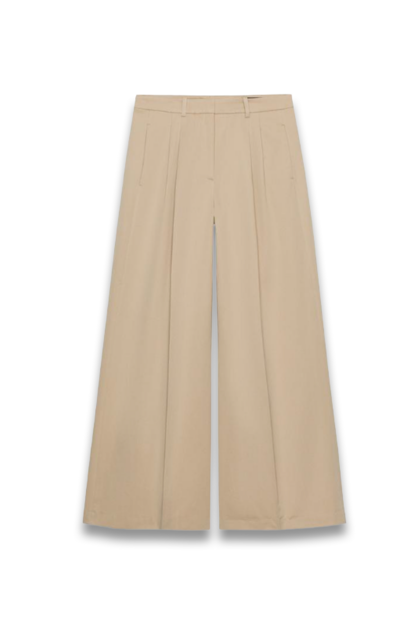 Wide-Leg Pleated Trousers