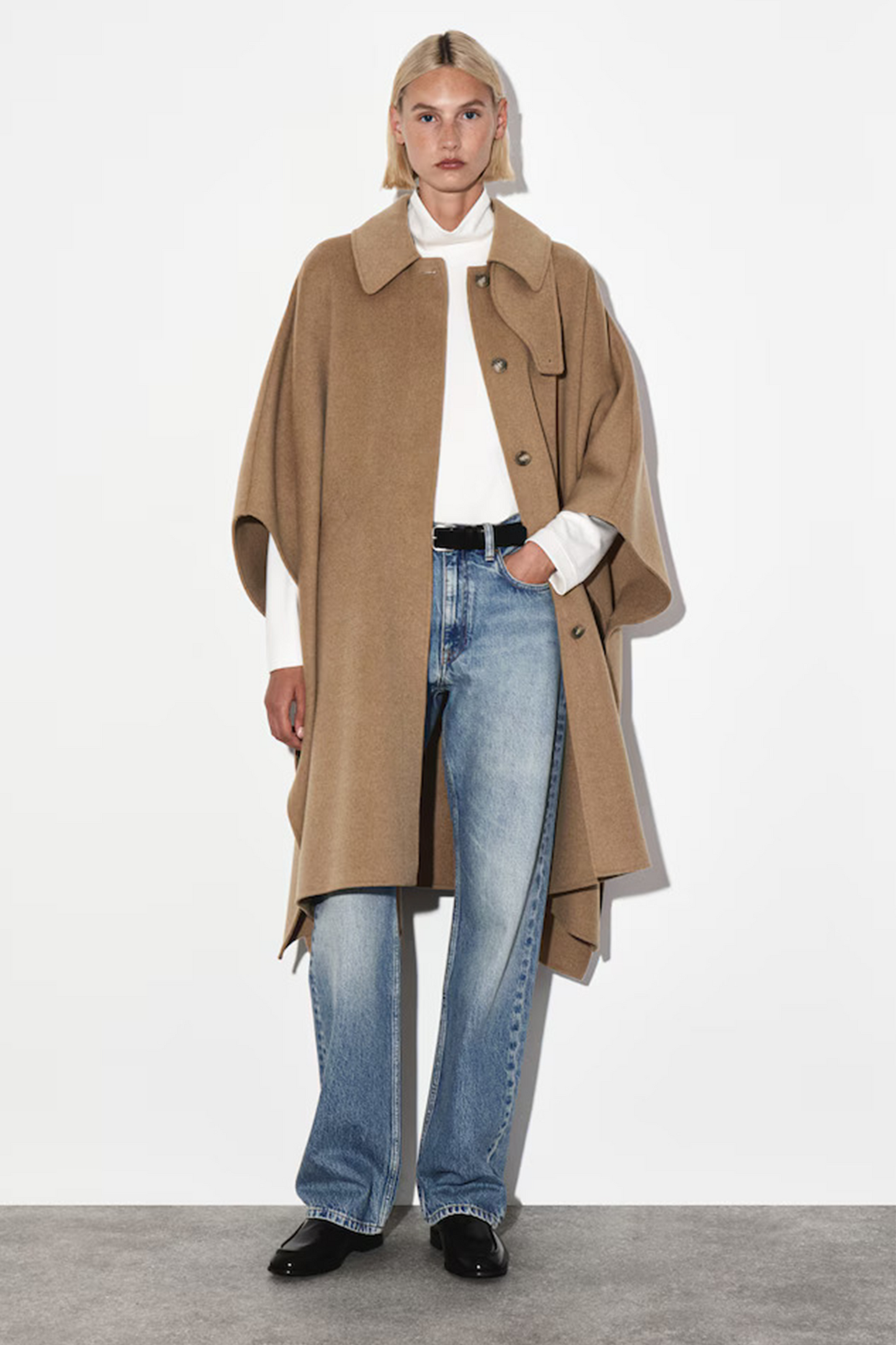 Longline Double-Faced Wool Cape