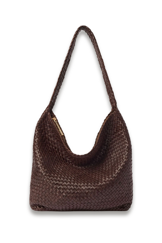 Brown Woven Tote Bag