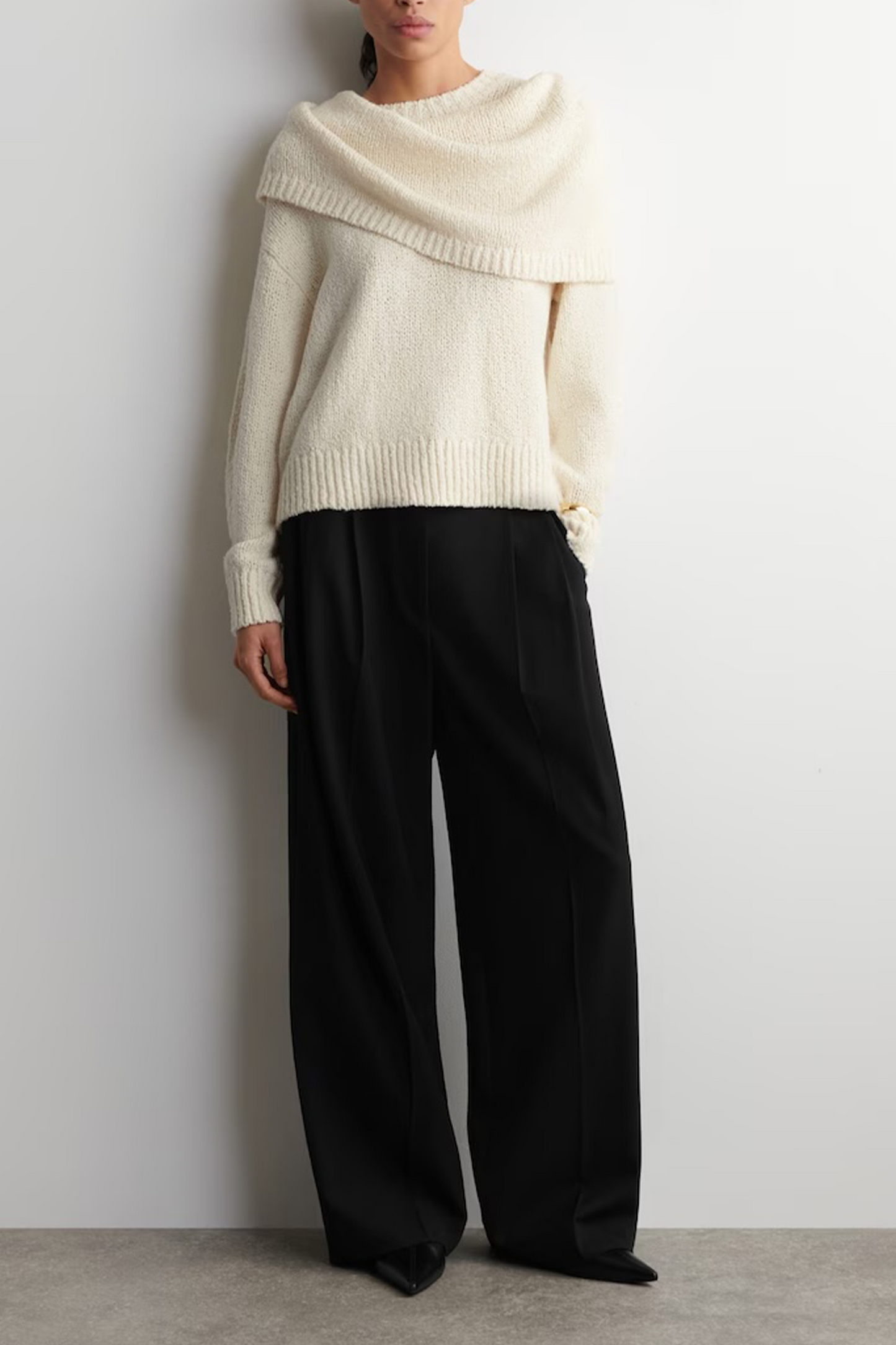 Layered Shawl Merino-cashmere Jumper