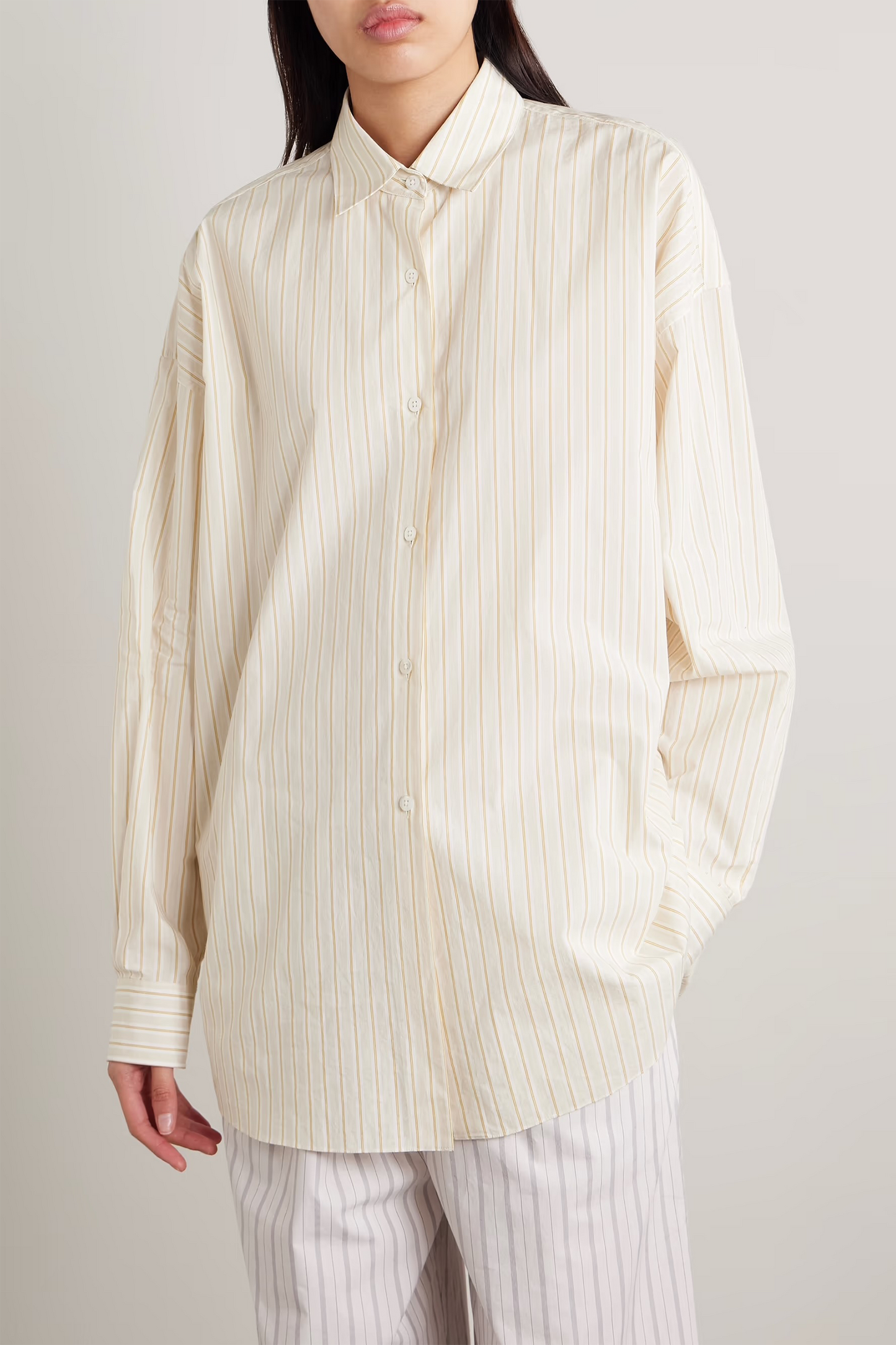 Caster Oversized Striped Cotton-poplin Shirt