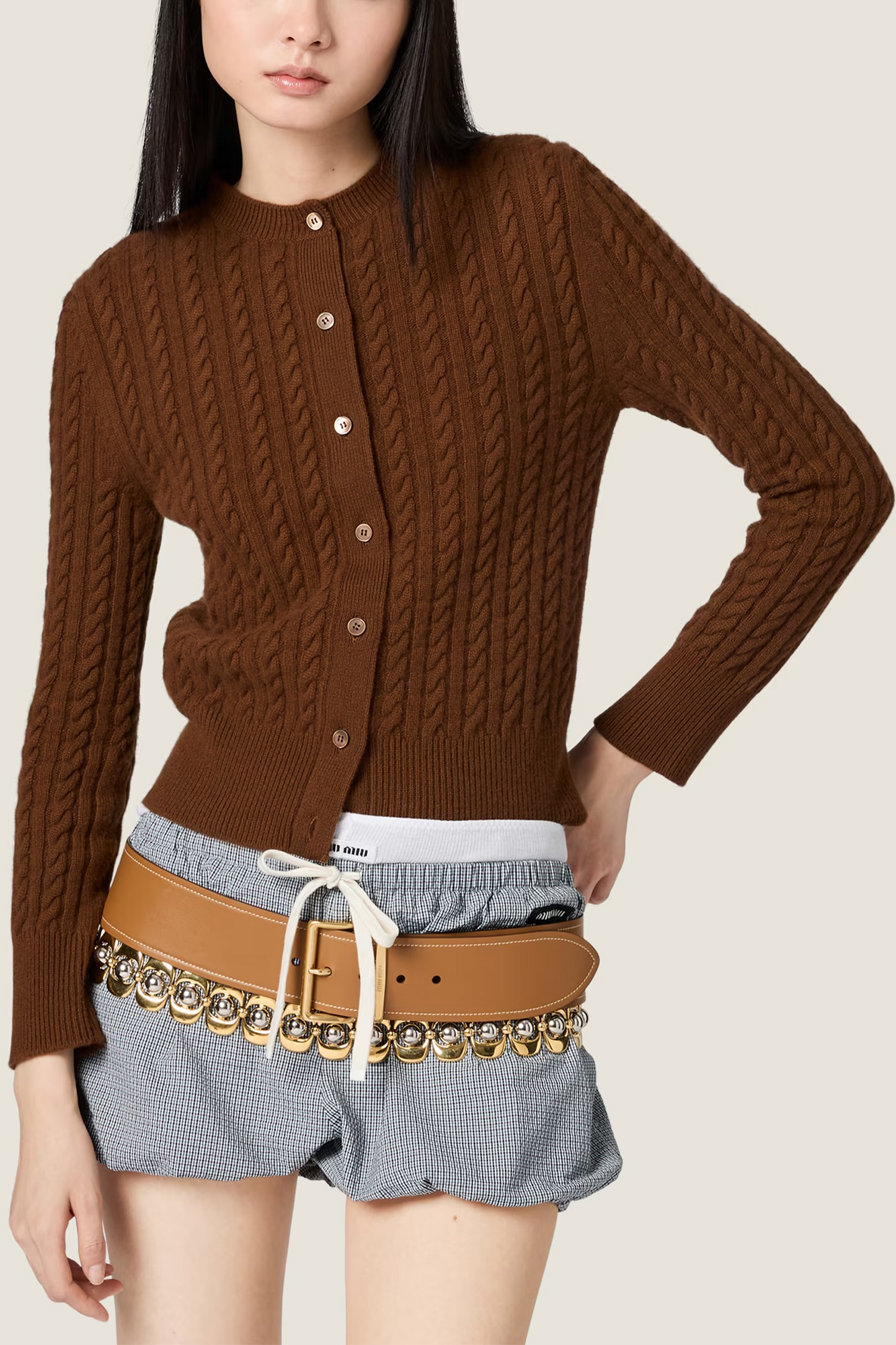 Cable-knit Cashmere Cardigan