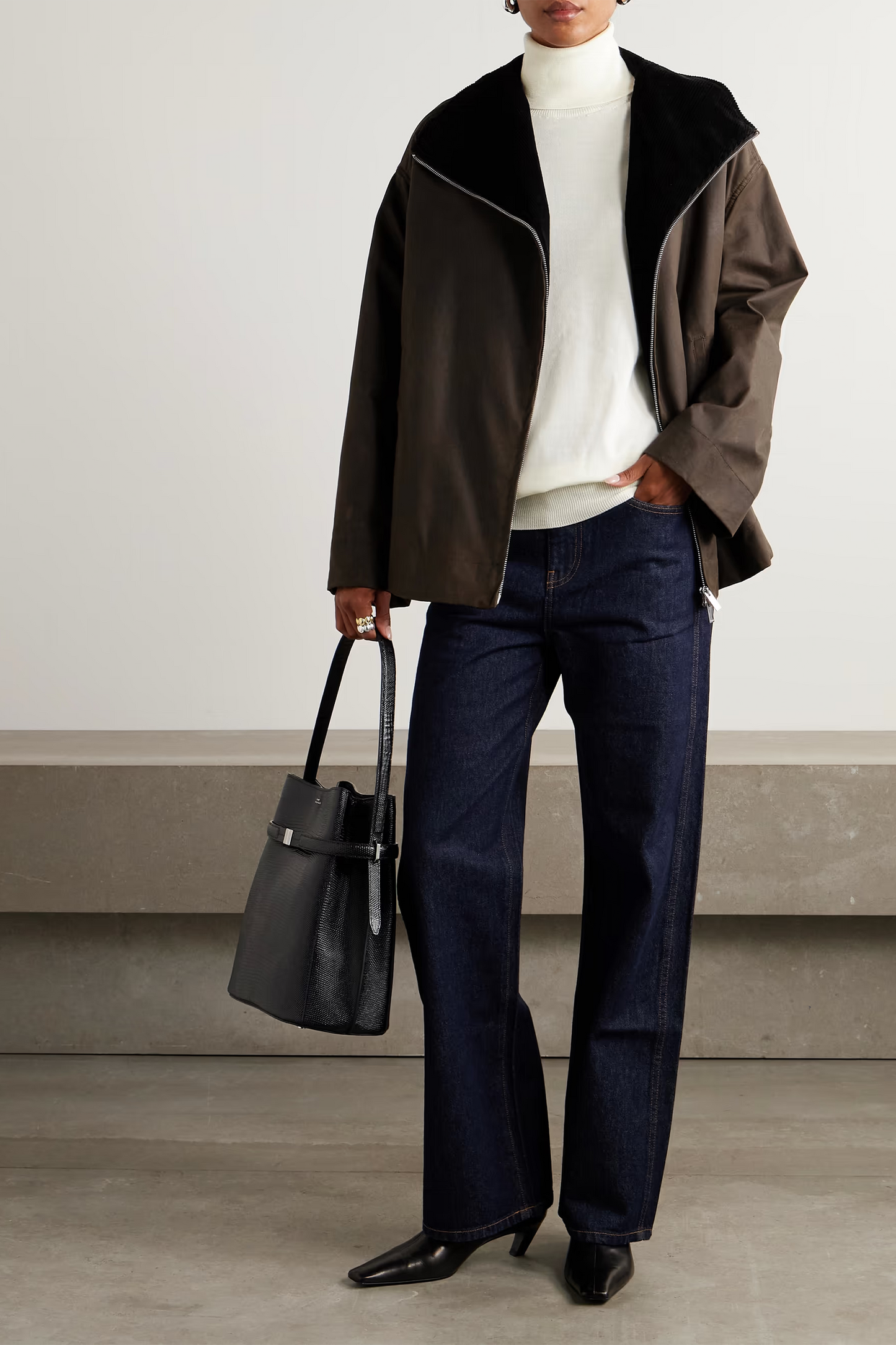 Corduroy-trimmed Waxed Organic Cotton Jacket