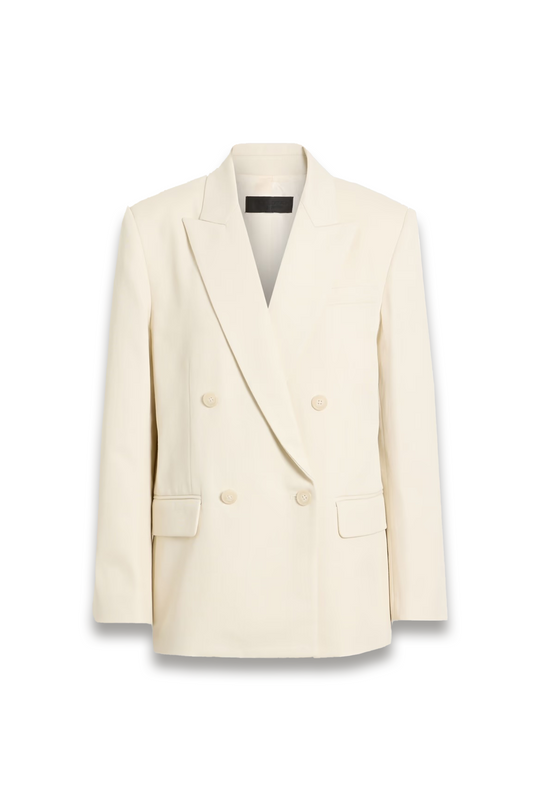 Pimpton Double-breasted Cotton and Linen-blend Blazer