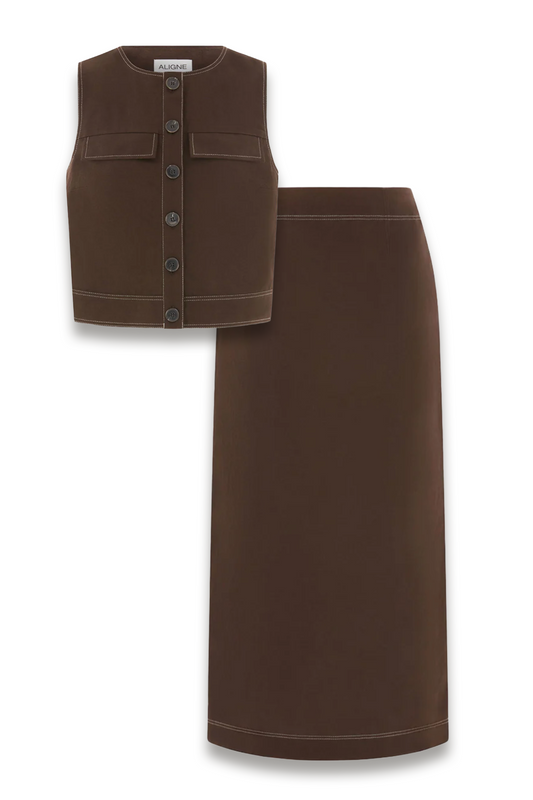 Summer Utility Linen Top and Mia Maxi Skirt