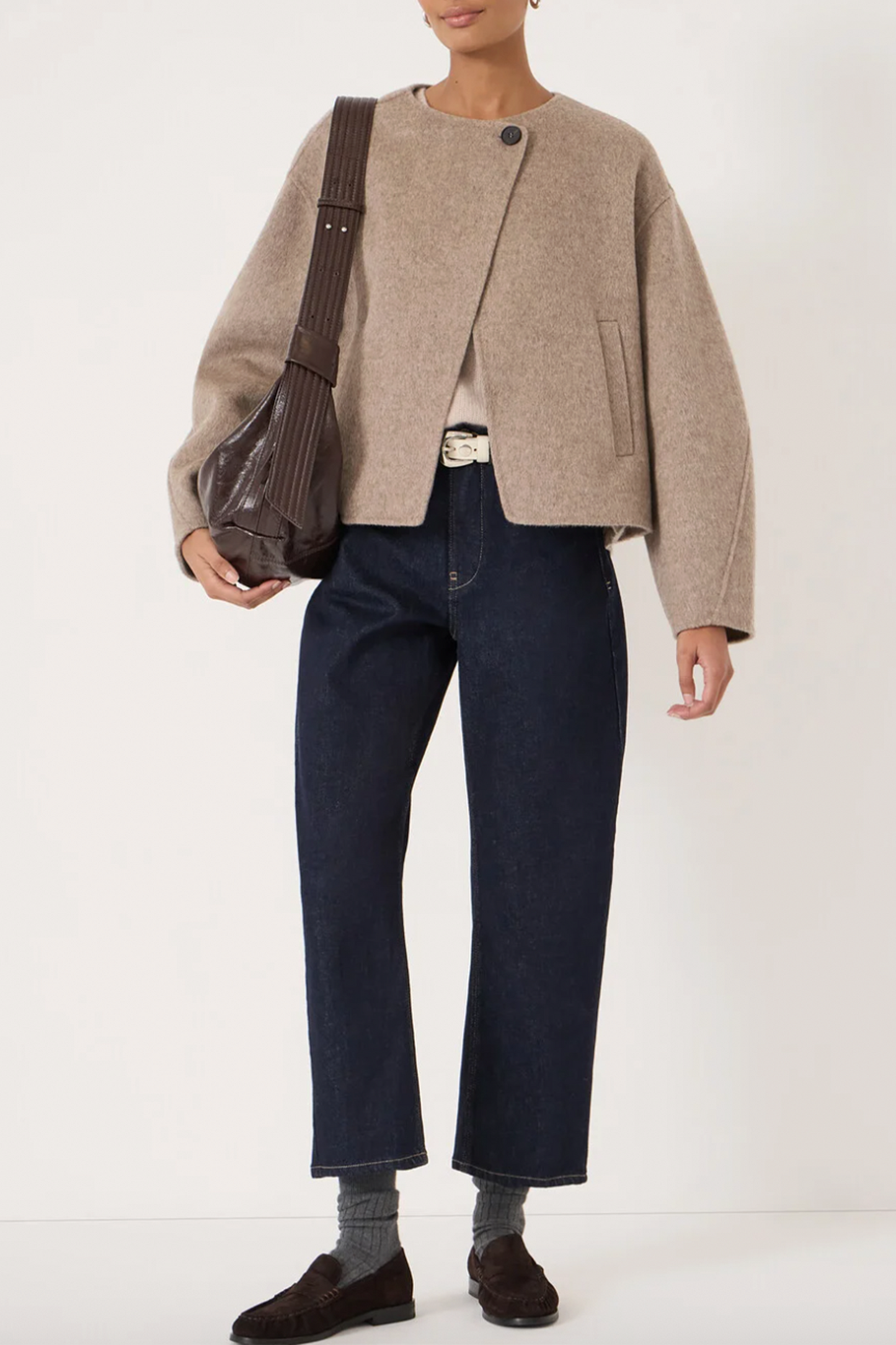 Pure Wool Double-faced Collarless Jacket