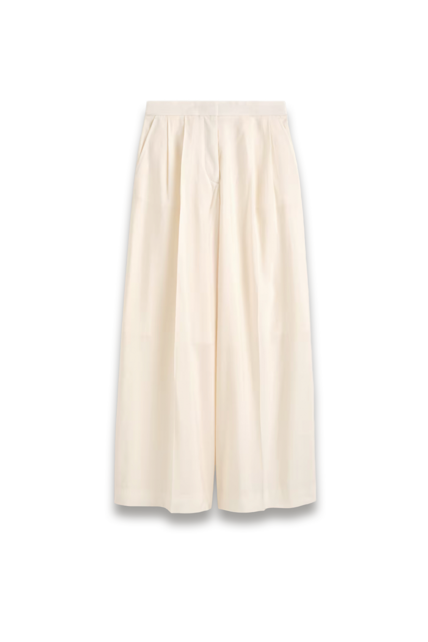 Pleated Modal Wide-Led Trousers