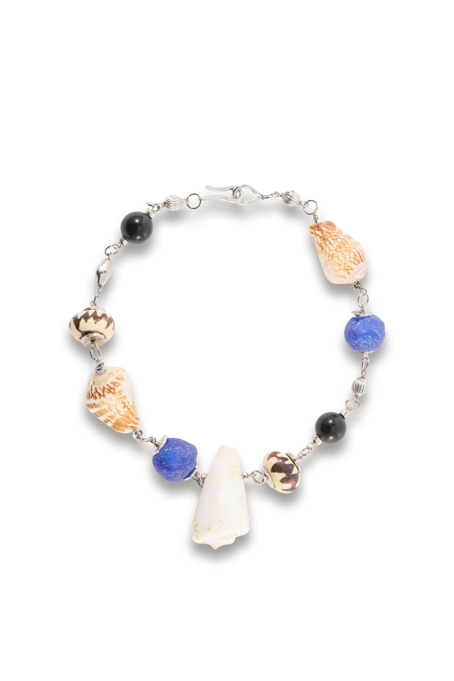 Samsara sterling silver and seashell beaded necklace