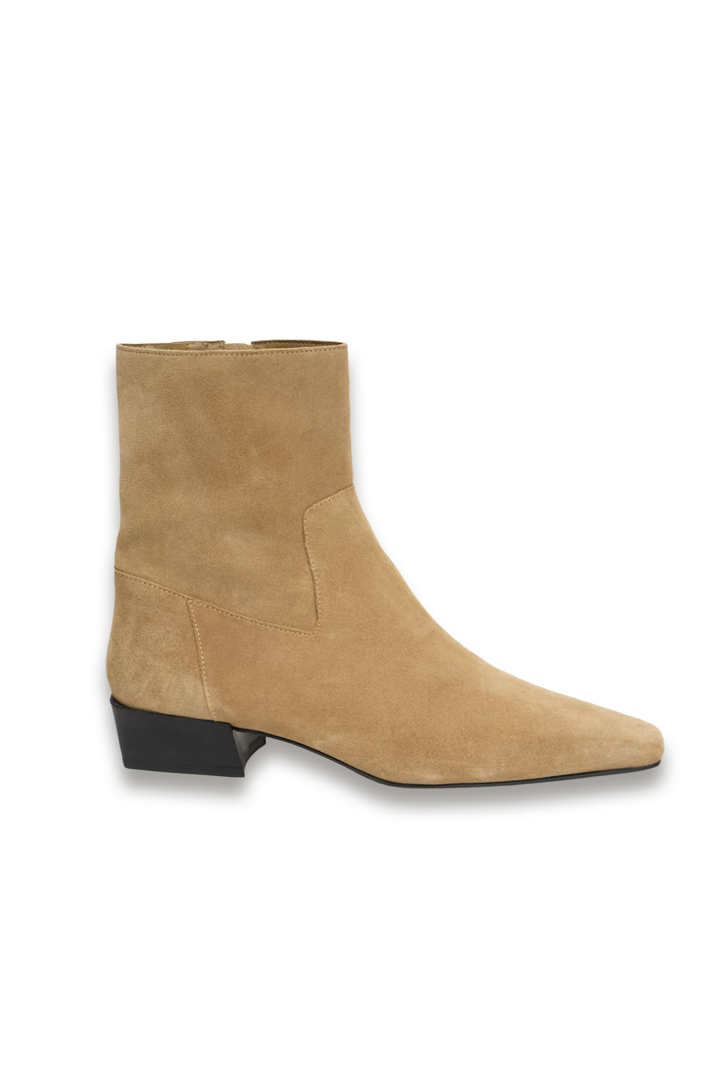 Suede Square-Toe Boots