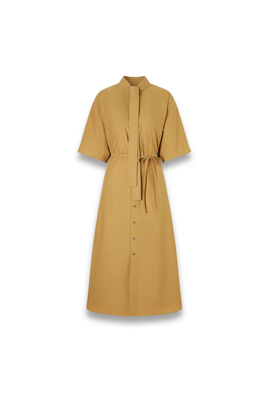 Reversible Scarf-Detailed Cotton-Blend Midi Dress