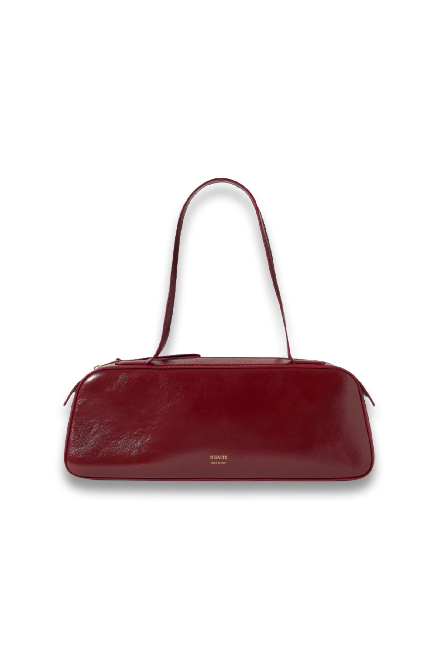 Simona Crinkled Patent-Leather Shoulder Bag