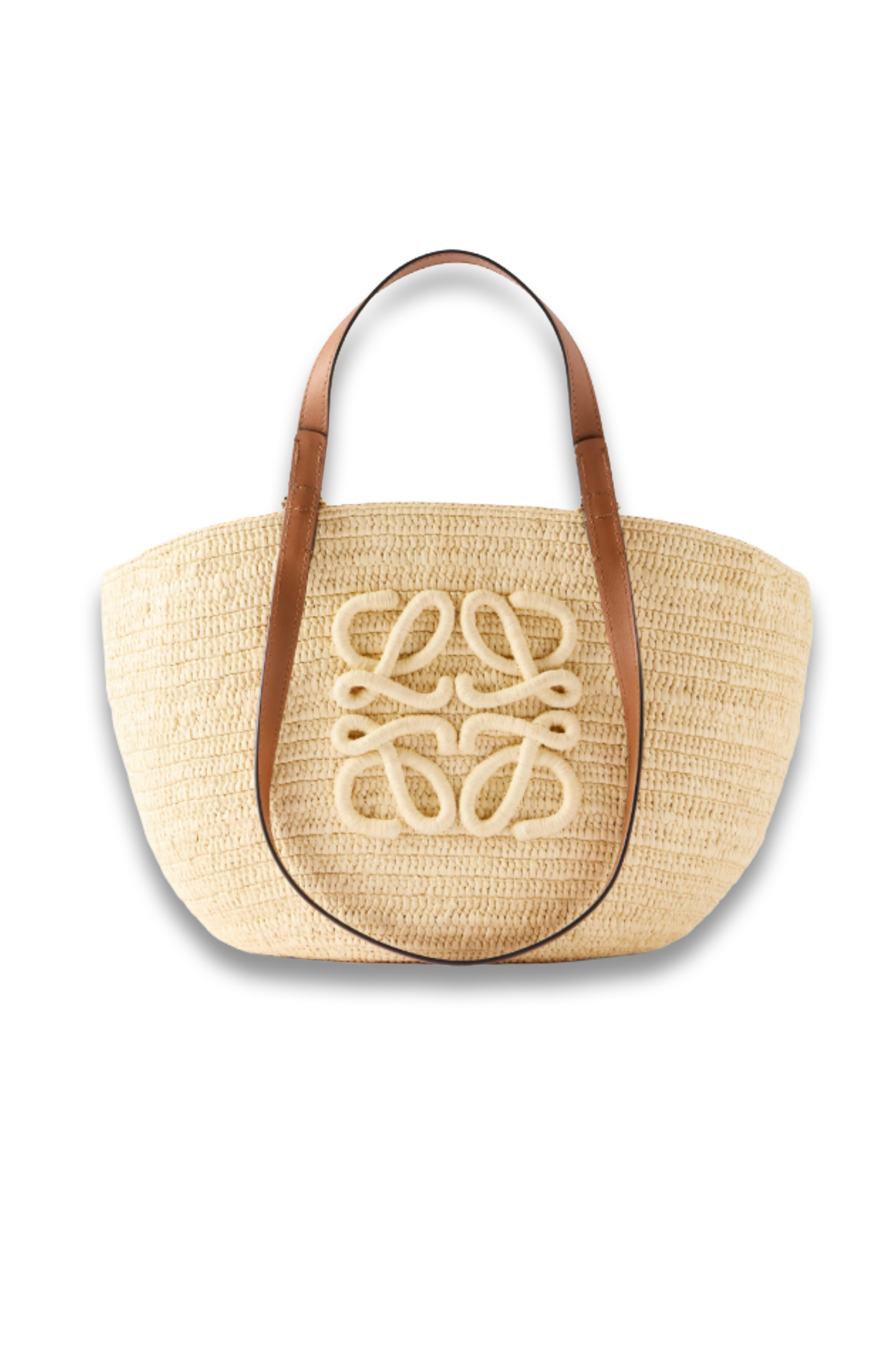 + Paula's Ibiza Eclipse Basket Medium Leather-trimmed Raffia Tote