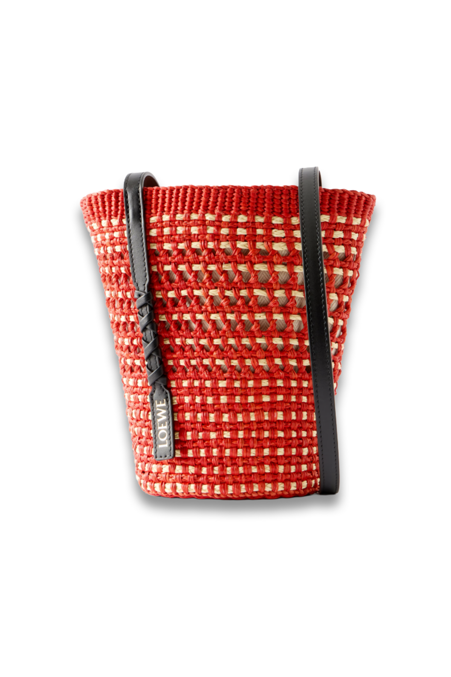 + Paula's Ibiza Braid Leather-trimmed Raffia Shoulder Bag