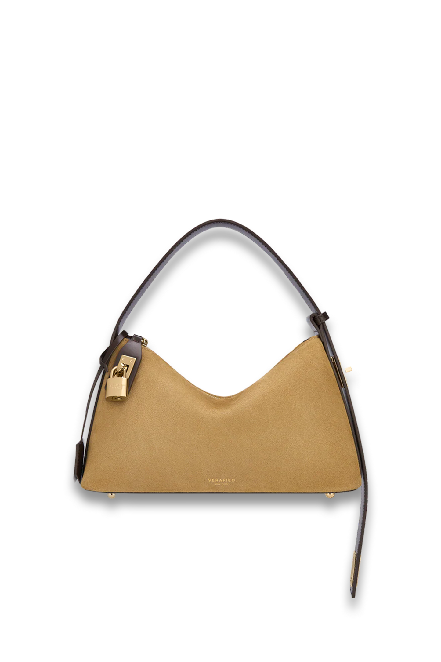 Gold Suede Hobo Bag