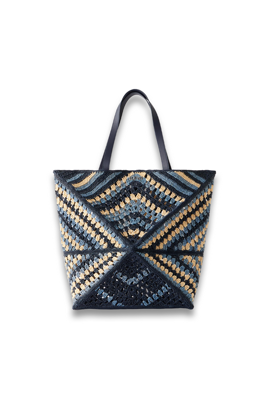 Crocheted Raffia Shoulder Bag