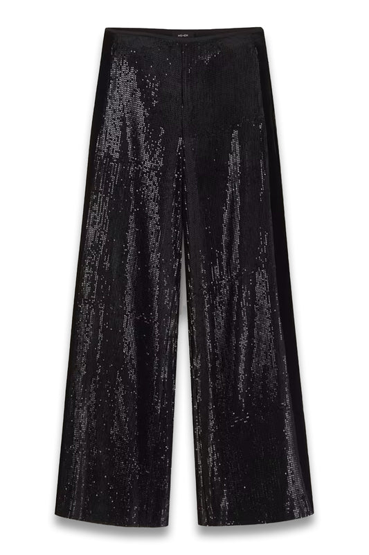 Silk-Blend Velvet Sequin Flare Trouser