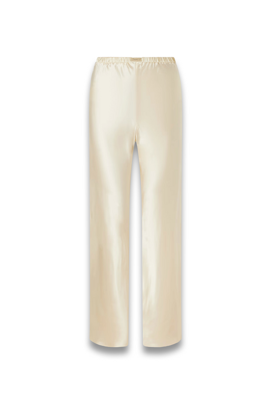 Silk-bias Straight-leg Pants