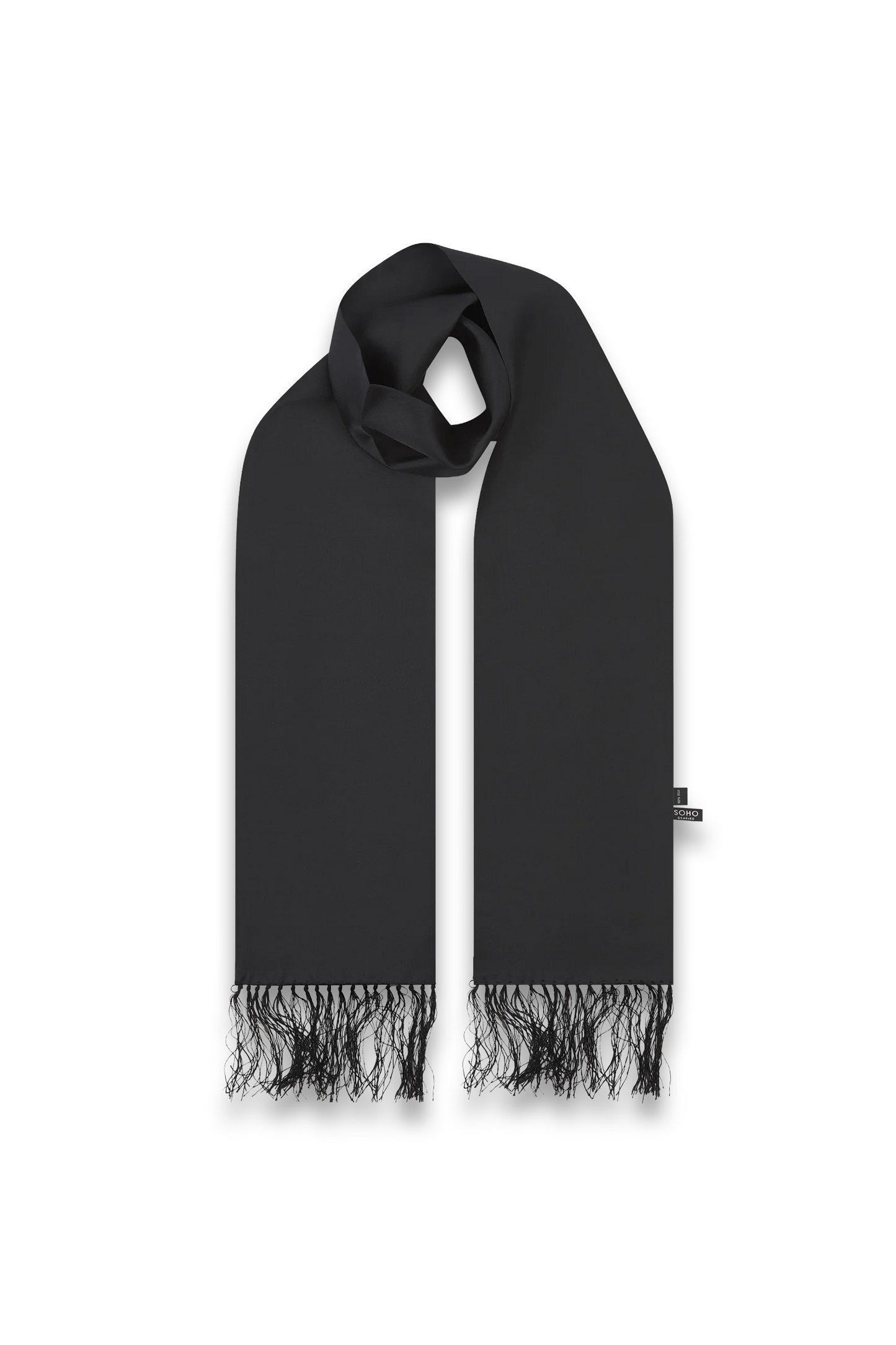 Silk Aviator Scarf in Black - The Air Black Aviator
