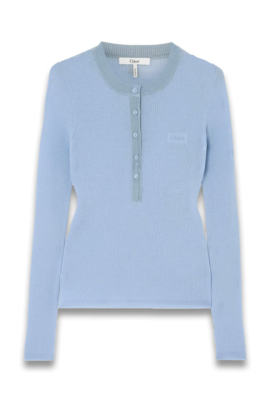Silk-trimmed ribbed wool sweater