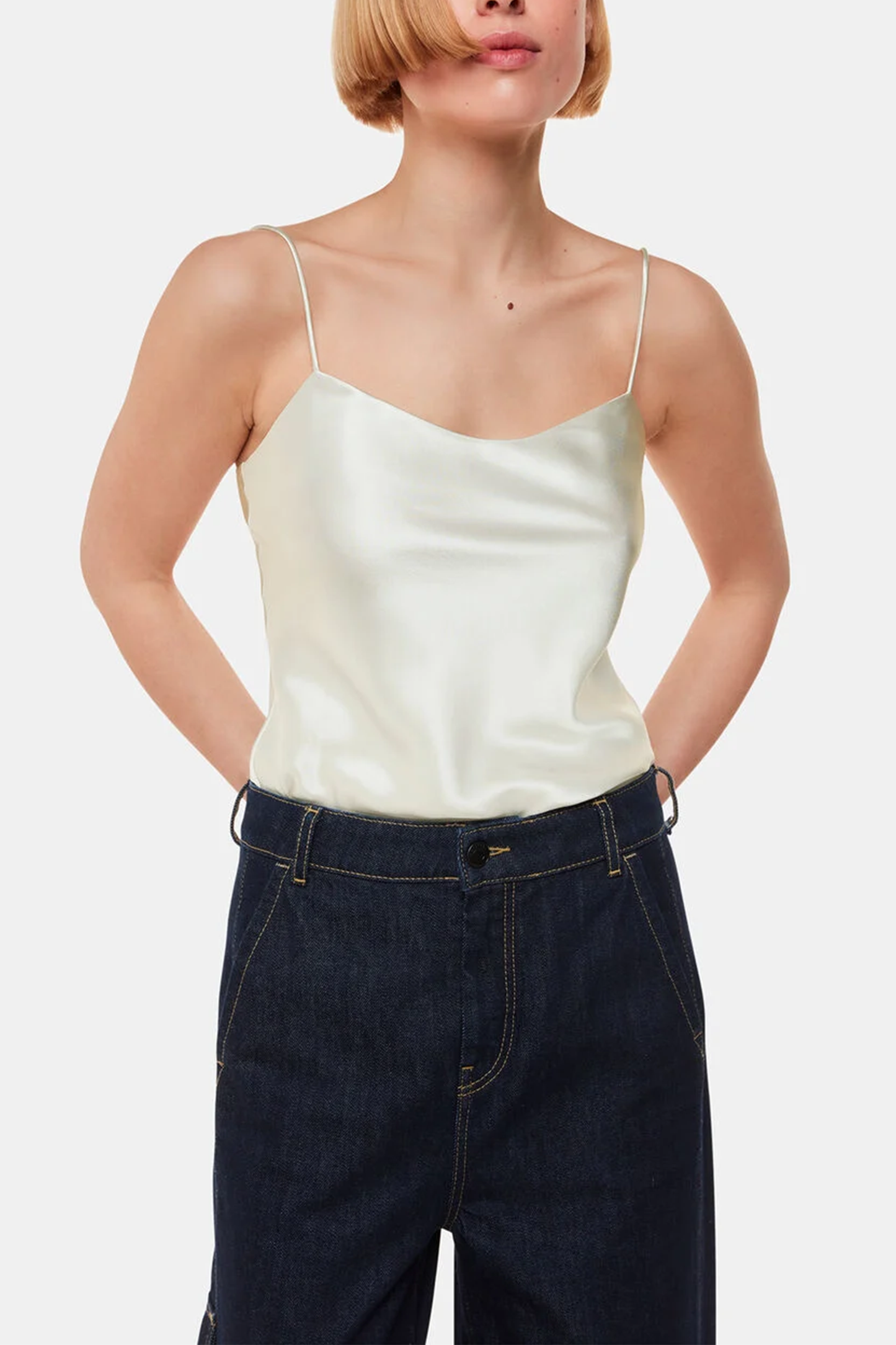 Silver Silk Cami Top