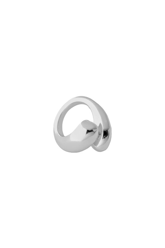 Silver Tone Curved Ring