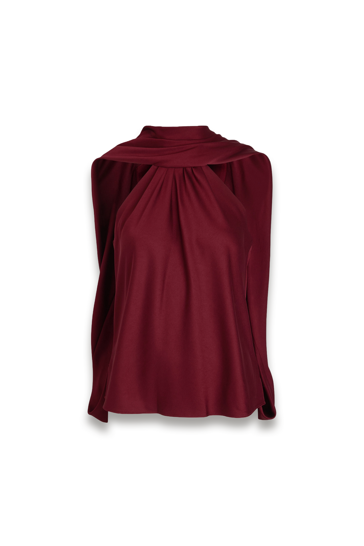 Scarlett Cape-Effect Satin Top