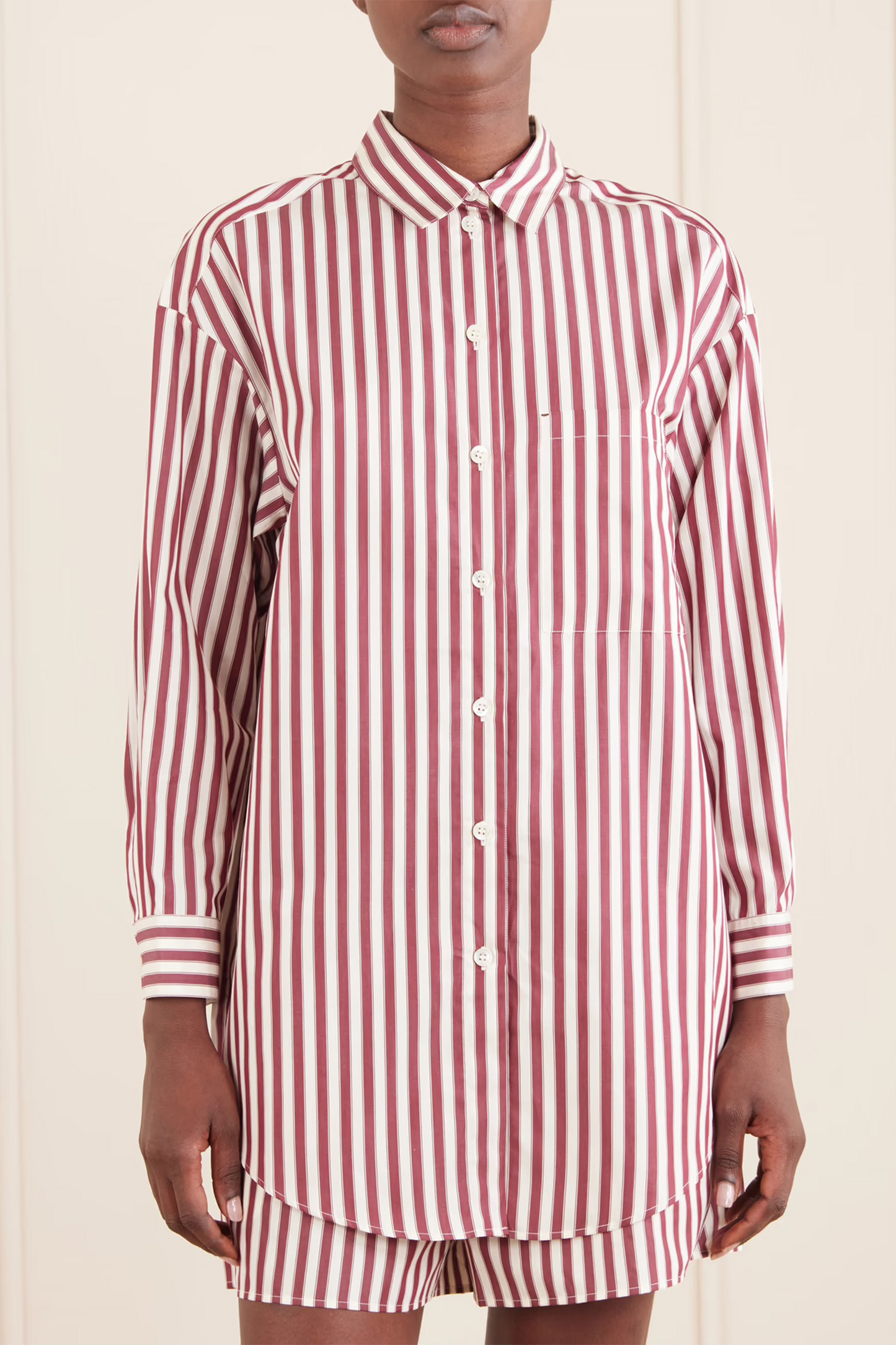 Sir Striped Cotton-poplin Pajama Shirt