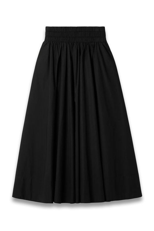 The Kyria Gathered Cotton-Poplin Midi Skirt