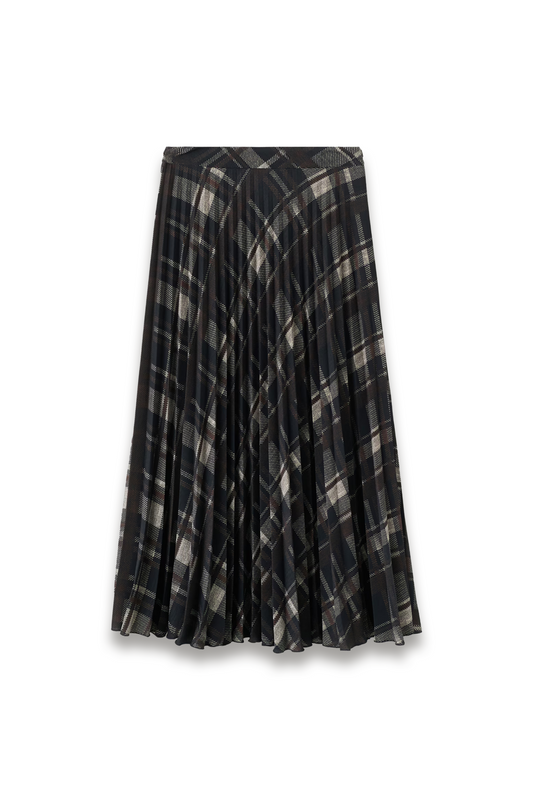 Checked Long Skirt