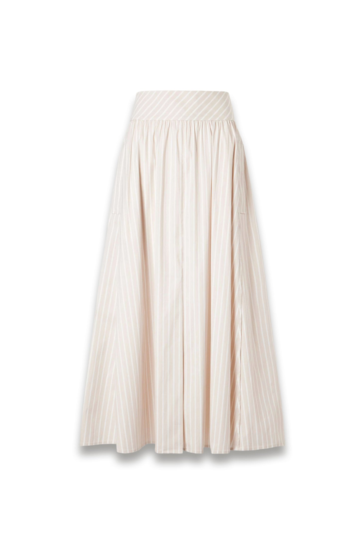 Striped Cotton-blend Maxi Skirt