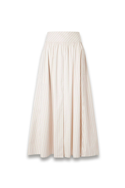 Striped Cotton-blend Maxi Skirt