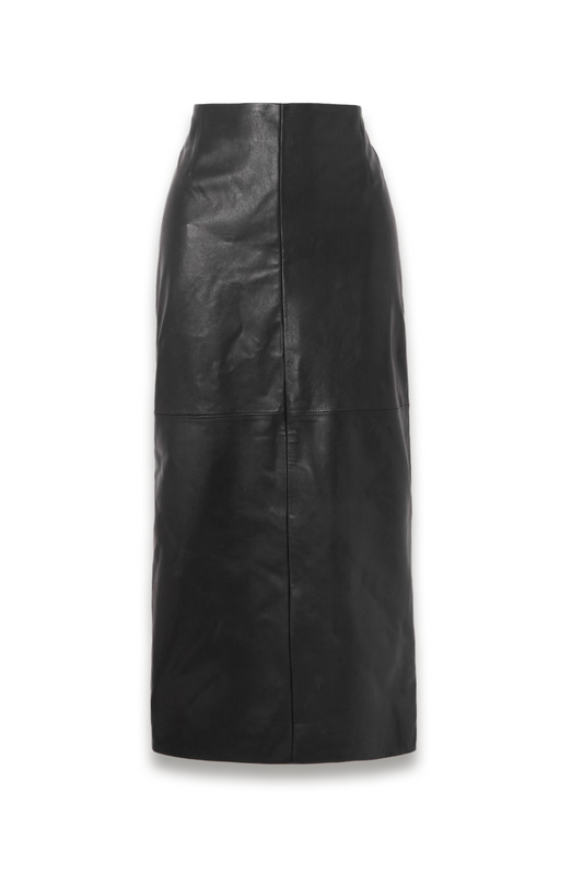 Elisse Paneled Leather Midi Skirt