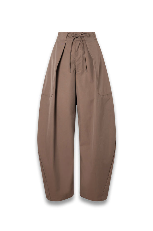Clemence Pleated Cotton-blend Twill Barrel-leg Pants