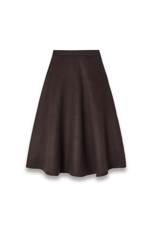 Recycled wool-blend felt midi skirt