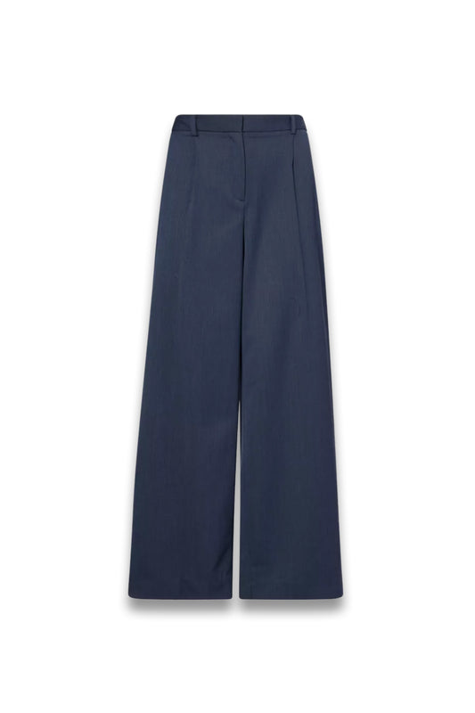 Hudson St Wide-leg Stretch-wool Trousers