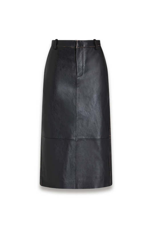 Leather Midi Pencil Skirt
