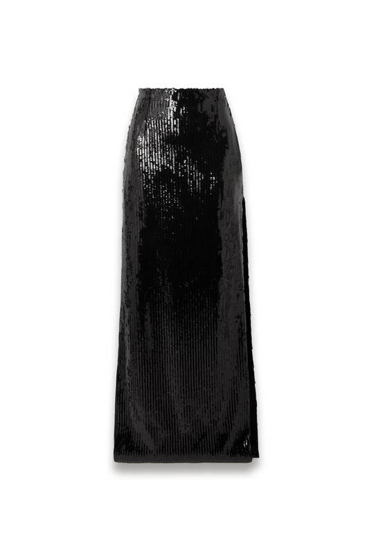 Beating Heart Sequined Tulle Maxi Skirt