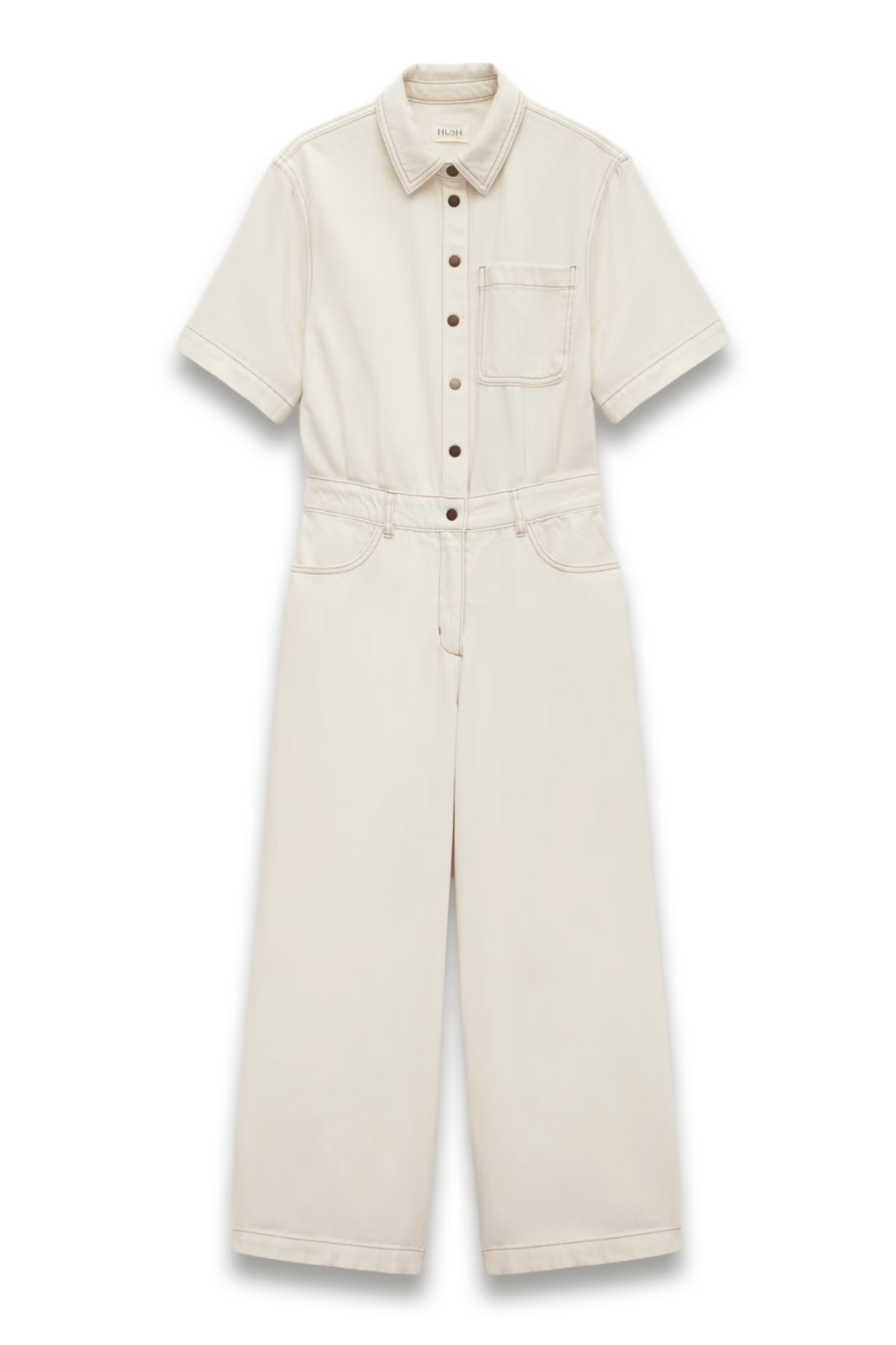 Evelyn Short Sleeve Denim Jumpsuit